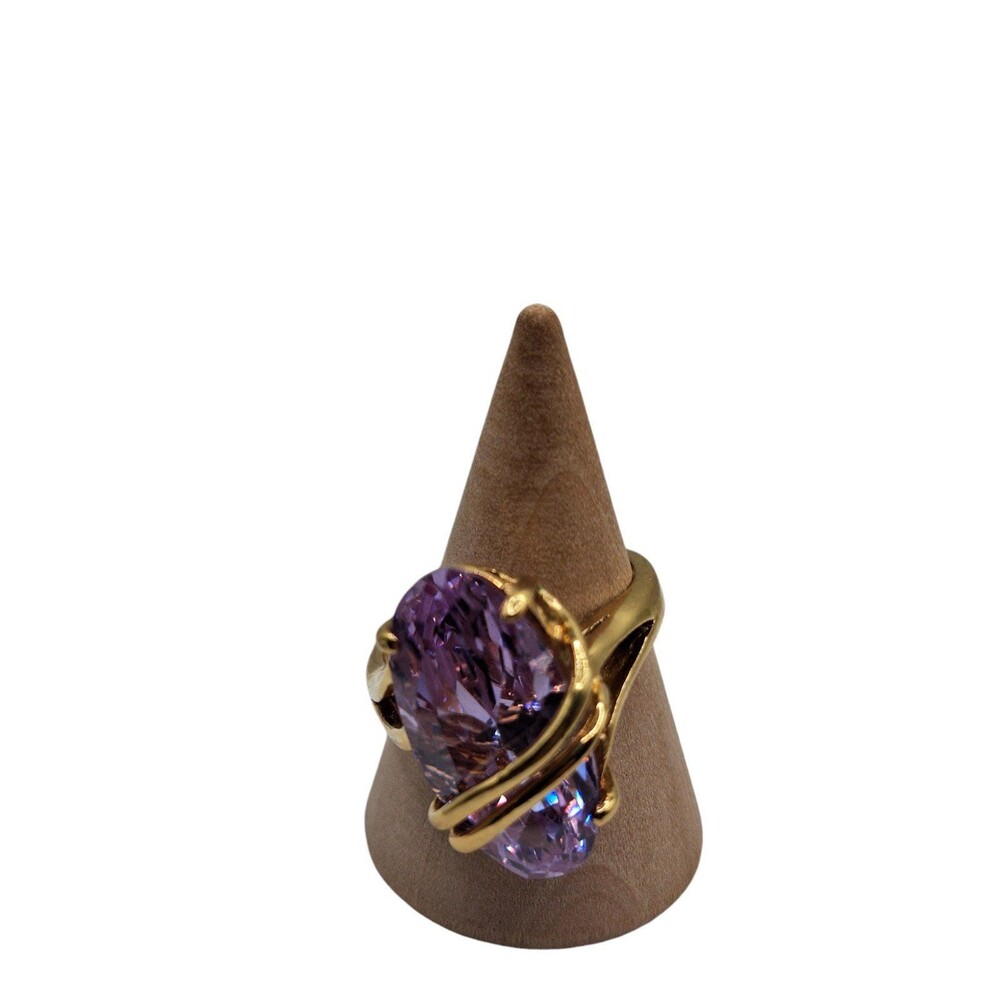 Size 7 Beautiful Amethyst Marked 925 Sterling Silver Ring